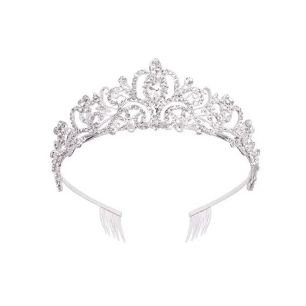 Bridal Silver Crystal Bridal Tiara Crown Headband Princess‎ Elegant Crown Combs